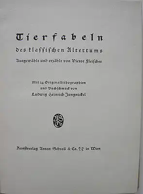 Tierfabeln Altertums 24 Original-Lithografien Ludwig H. Jungnickel Wien 1919