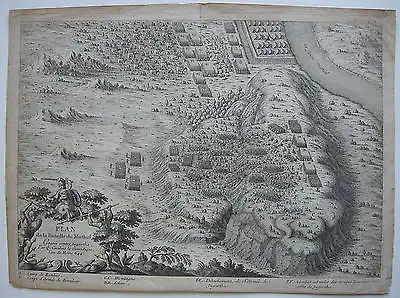 Schlachtplan Muthul Caecilius Jugurtha Numidien Orig Kupferstich um 1800