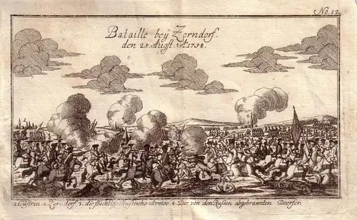 Preußen Österreich Siebenjähriger Krieg Sarbinowo Polen  Kupferstich 1759