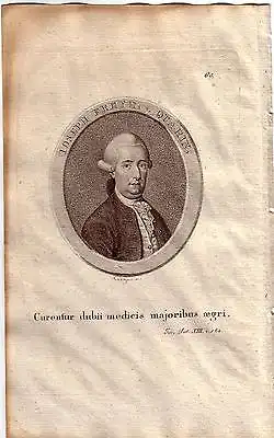 Joseph Freiherr von Quarin österr. Arzt Orig Kupferstich S. Langer 1800