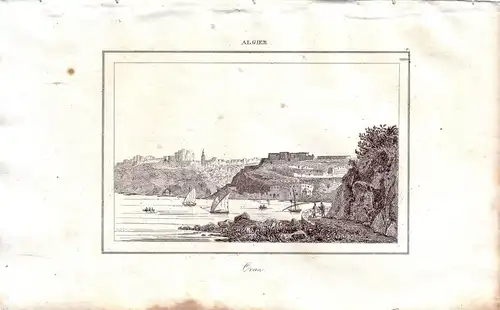 Algier Algerien Oran Stadtansicht Afrika Stahlstich um 1850