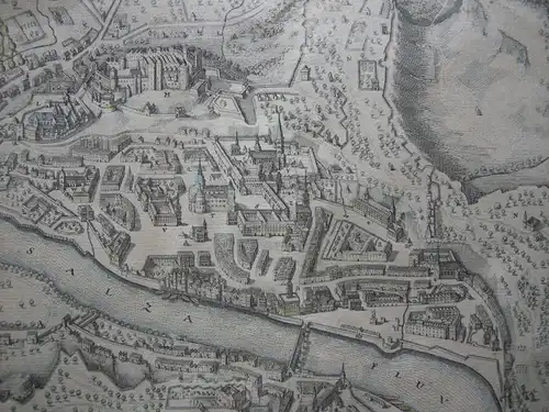 Salzburg Vogeschlau-Ansicht Orig Kupferstich Matthaeus Merian 1644