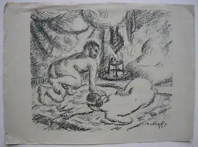 Gyula Derkovits (1894-1934) Pandämonium 12 erotische Lithografien Paris 1920