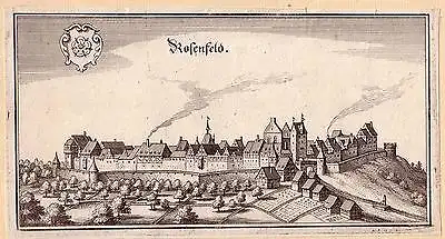 Rosenfeld Balingen Baden Württemberg Orig. Kupferstich M. Merian 1650