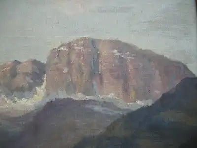 Josef Koch (1886-1966) Oberbayr Dorf vor Kampenwand Chiemgau signiert Öl Leinw