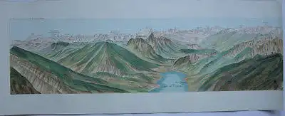Chaine des hautes Alpes Panorama Alpenkette vom Rigi Reprint 1970 Schweiz