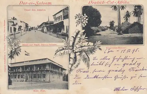 AK Dar-es-Salaam Wissmann-Strasse Deutsch-Ost-Afrika Kolonien gel 1898 Afrika