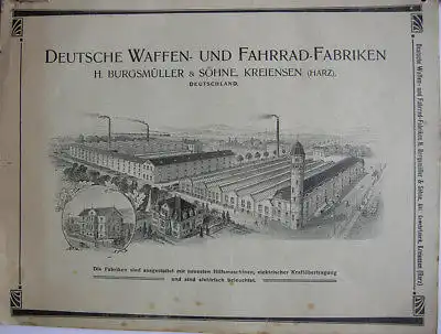 Burgsmüller Kreiensen Gewehrfabrik Katalog Gewehre Pistolen Munition 1907