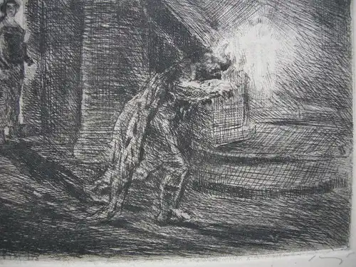 Max Slevogt (1868-1932) Macbeth mit dem Dolche Orig Radierung signiert 1927