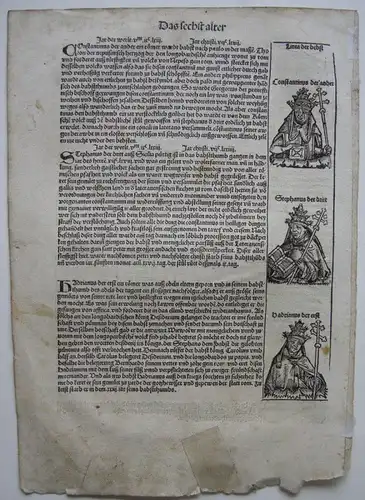 Könige Päpste Türke Orig Holzschnitte Wohlgemuth Schedel 1493 Liber Cronicarum