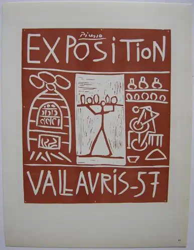 Pablo Picasso Exposition Vallauris1957 Orig Lithografie Maitres de l'Ecole 1959