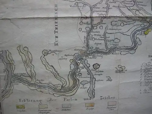 Petrographische Karte Oranien-Nassau Hessen Orig Kupferstich 1788 Westerwald