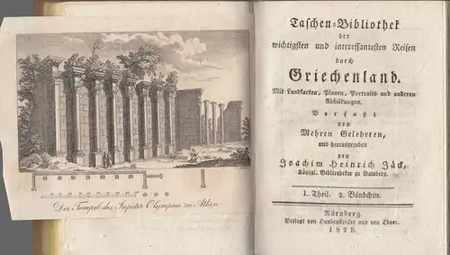 Jäck Reisen durch Griechenland 3 Bände 1828-1831 9 Kupfertafeln