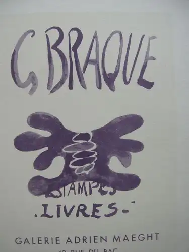 Georges Braque Estampes Livres Maeght Orig Lithografie 1959 Maitres de l'Ecole