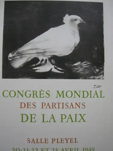 Pablo Picasso Partisans de la Paix 1949 Orig Lithografie Maitres de l'Ecole 1959