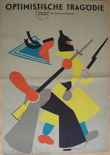Plakat Berliner Ensemble Schiffbauerdamm Lebedev Lithografie 1958 Theater