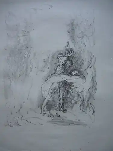 Max Slevogt (1868-1932) Tanz im Feuer Orig Lithografie signiert 1920