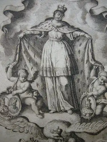 Heilige Hedwig Schutzpatronin Schlesiens Orig Kupferstich um 1800 Balzer Slask