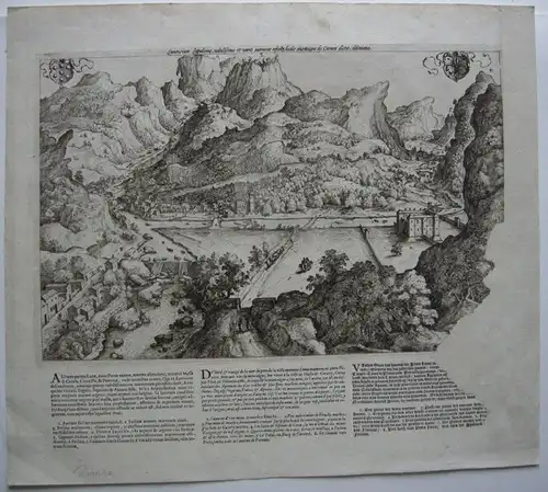 Luni Mari Carrara Einblattdruck Orig Kupferstich 1660 W. Hollar Italia Toscana