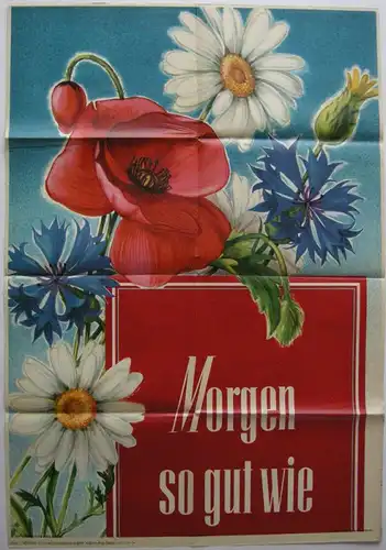 Plakat Zigarettenwerbung Zuban  Blumendekor Orig Lithografie 1953 Orienttabak