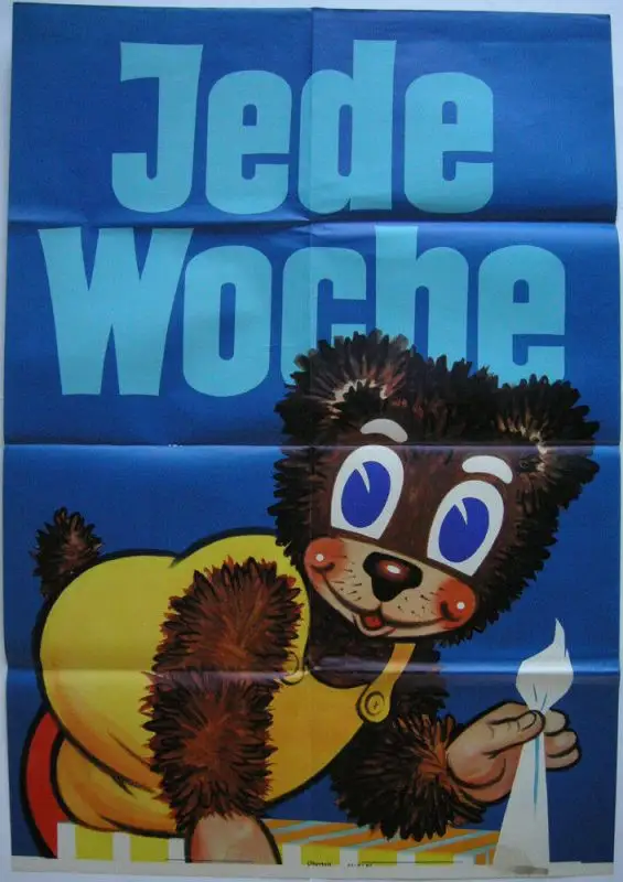 Plakat Waschmittelwerbung Flawal 167 x 59 cm Reklame 2 Teile 1955 Lithografie 1