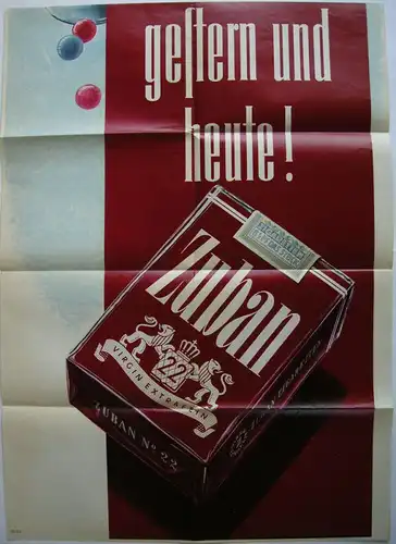 Plakat Zigarettenwerbung Zuban Tabak Orig Lithografie 1953 Orienttabak