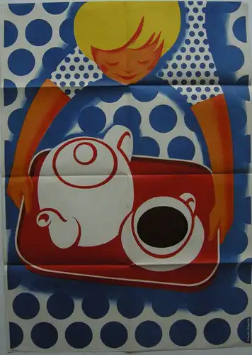 Plakat  Reklame Linde's Kaffee Orig Lithografie 1953 Reklame Schultz-Severin