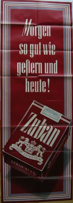 Plakat Zigarettenwerbung Zuban Packung Orig Lithografie 1953 Orienttabak 0