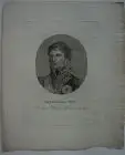 Michel Ney (1769-1815) Französischer Marschall Napoleons Orig Punktierstich 1820