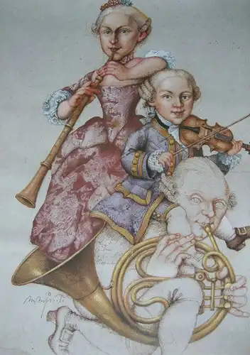 Michael Mathias Prechtl Mozart Schwester Vater Orig. Offset Plakat 1983