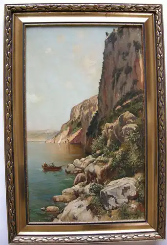 Edoardo Raimondi (1837-1919) Capri Steilküste Italia Öl auf Leinwand 1905 sign