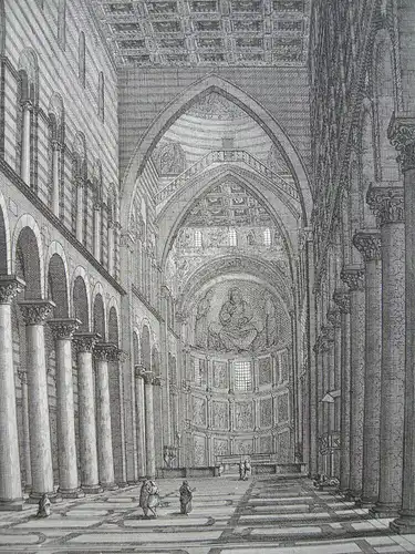 Ranieri Grassi (XIX) Chiesa Primaziale di Pisa Orig Kupferstich 1829 Italia