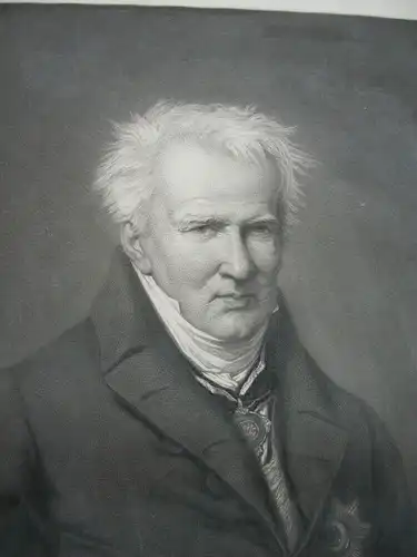 Alexander von Humboldt (1769-1859) Portrait Halbfigur Orig. Radierung 1850