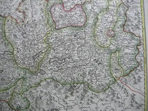 Herzogtum Kärnten Orig Kupferstich Homann 1720 Ansicht Klagenfurt  Österreich