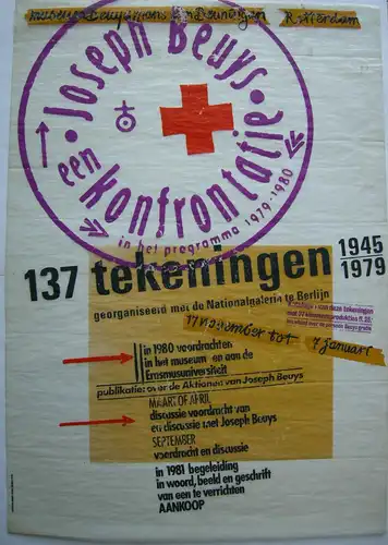 Joseph Beuys 137 tekeningen 1945-1979 Orig Plakat Ausstellung Amsterdam 1981