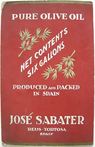 Olivenöl Aceite Jose Sabeter Tortosa Entwurf Orig Gouache um 1900 Reklame
