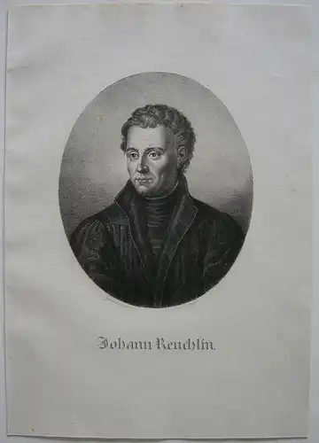 Johann Reuchlin (1455–1522) Philosoph Humanist Orig Lithografie Lanzedelly 1825