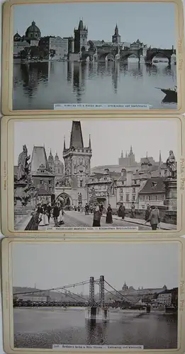 Prag Praha Upominka Leporello mit 26 Orig Fotos 1900 Tschechien