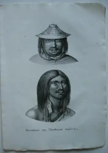 Eskimos Nordwestamerika Orig Lithografie 1824 Brodtmann James Cook