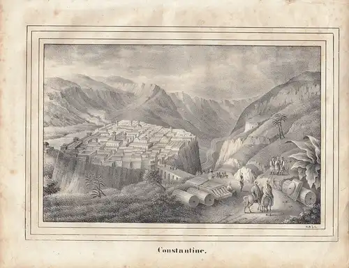 Constantine Tunesie Tunesien Afrika Orig Lithografie 1840