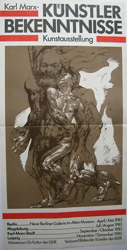 Frank Ruddigkeit Karl Marx Künstlerbekenntnisse Orig Plakat DDR 1983