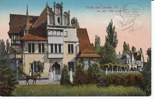 AK Landau Rheinland Pfalz An 44 Villa Ludowici ungel 1920