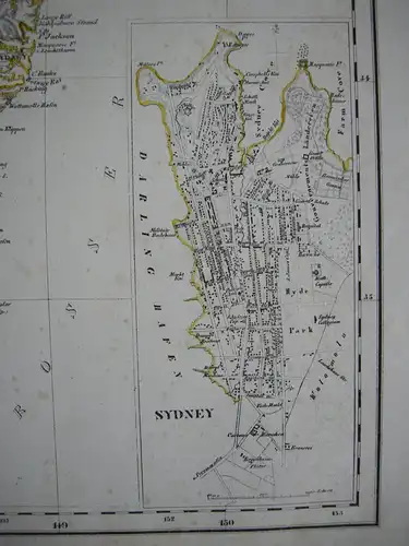 Neu Süd-Wales New South Wales Australia Kolor lithographed Map 1856 Sydney