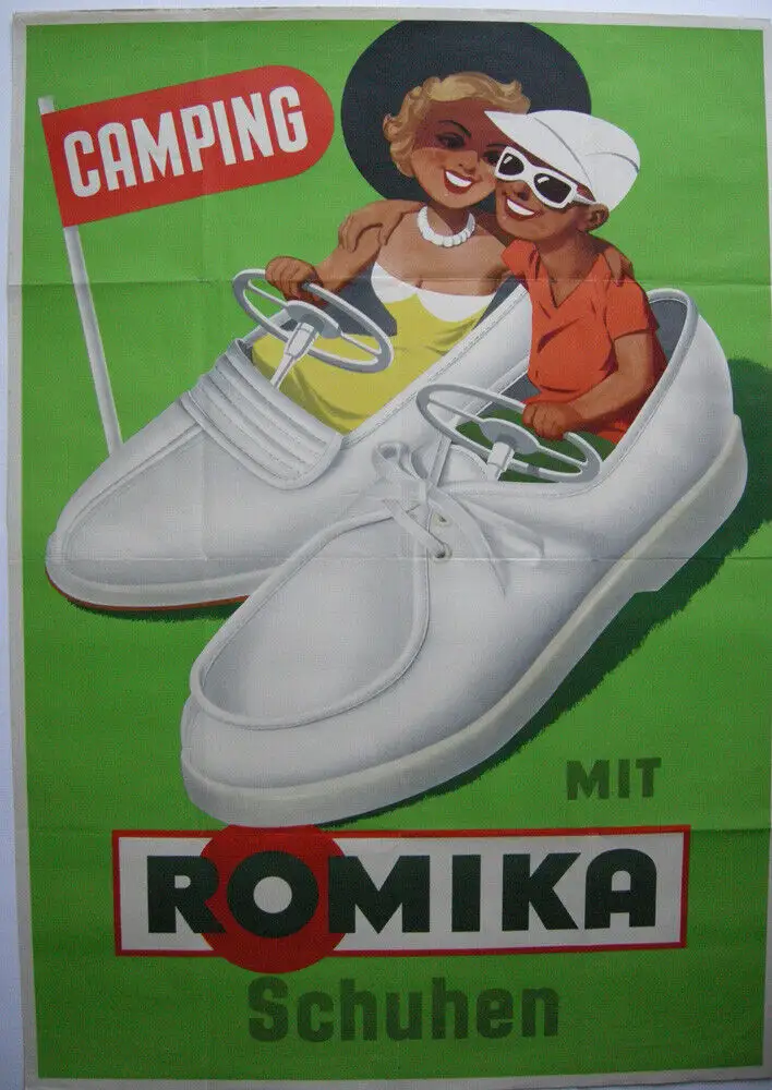 Plakat Reklame Romika Schuhe Werbeplakat Orig Lithografie 1960 0