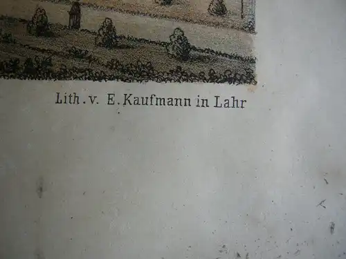 Rettungs-Haus Niefernburg Niefern-Öschelbronn Karlsruhe Orig Lithografie 1840