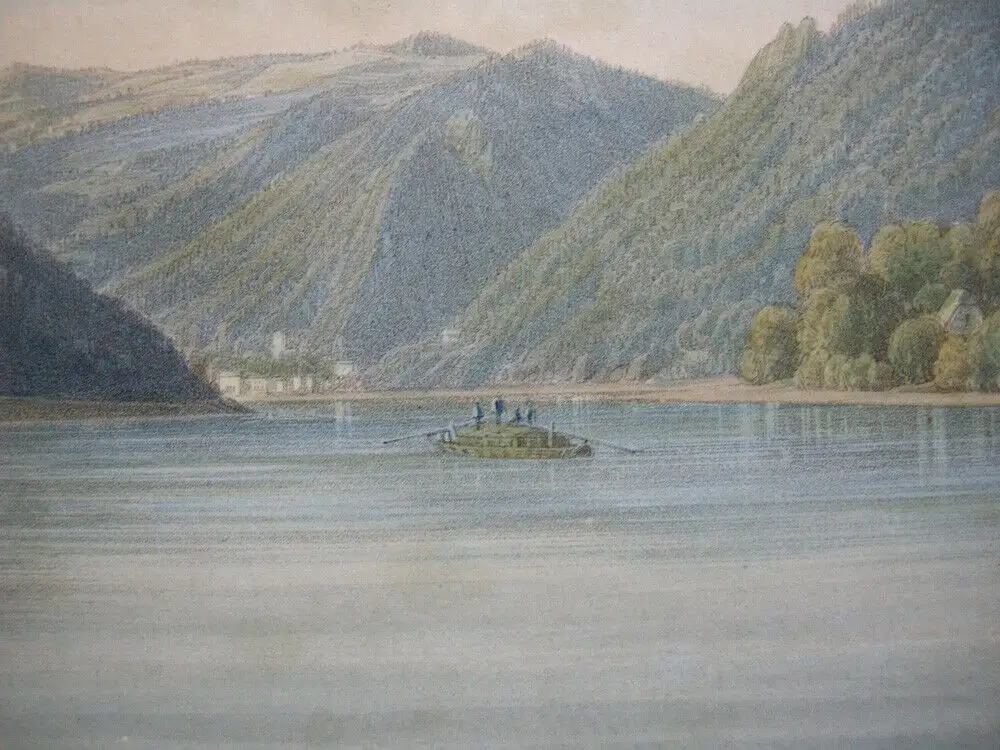 Freyenstein Neustadtl Donaureise Niederösterreich kol Lithografie Sandmann 1850 3