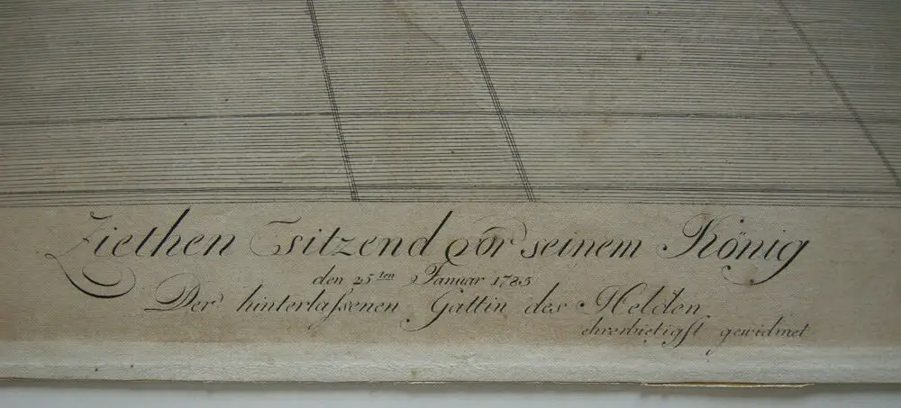 Daniel Chodowiecki (1726-1801) Zieten vor seinem König Orig. Kupferstich 1786 3