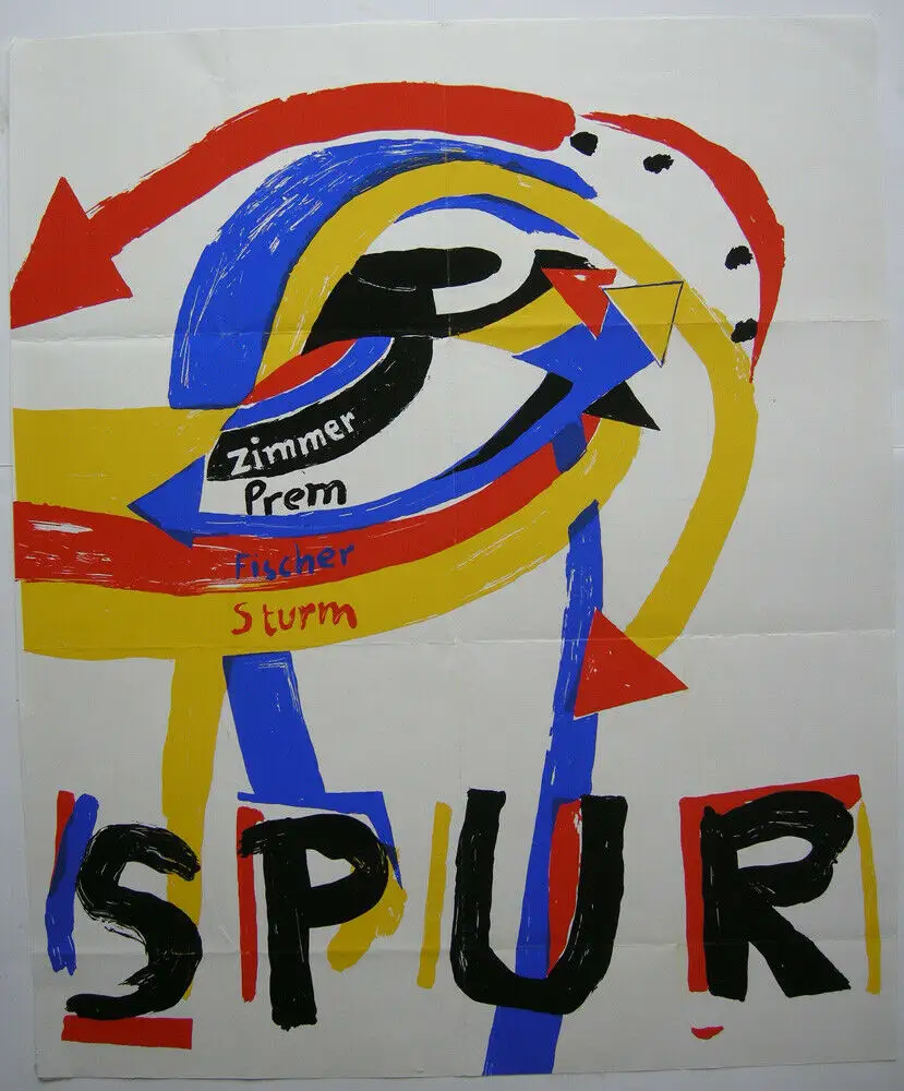 Plakat Gruppe SPUR Serigrafie Zimmer Prem Fischer Sturm 1965 van de Loo 0