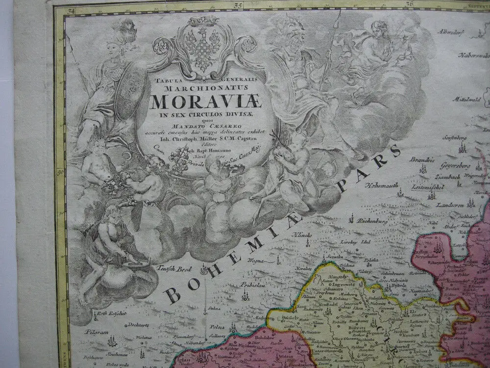 Mähren Tschechien Slowakei Morava kol Kupferstichkarte Homann 1720 3