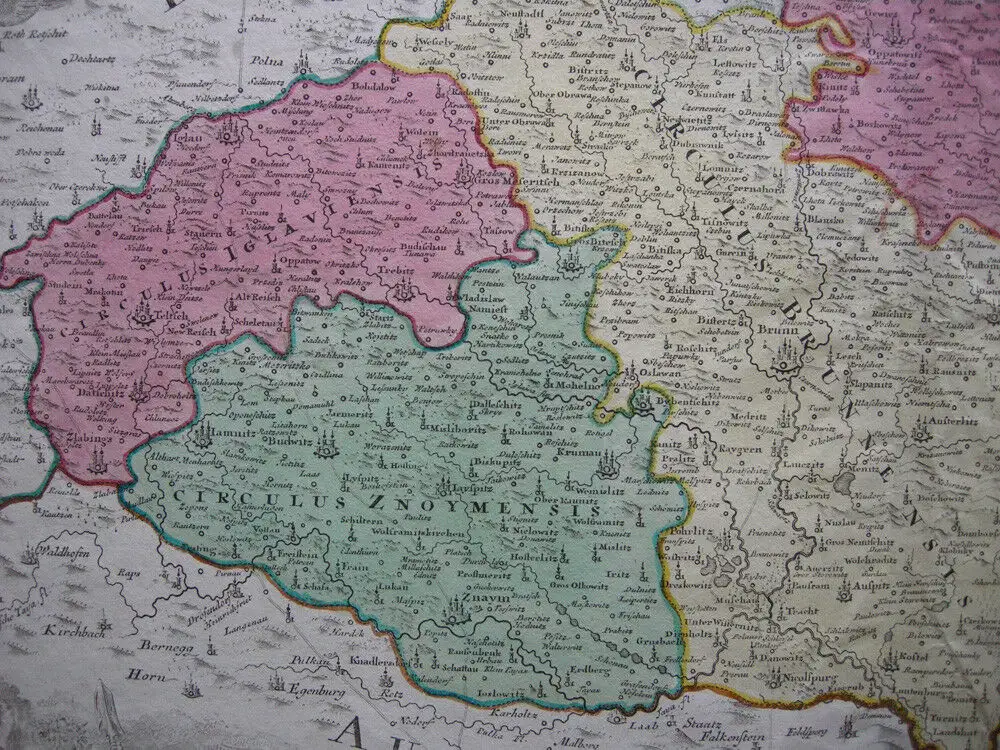 Mähren Tschechien Slowakei Morava kol Kupferstichkarte Homann 1720 5